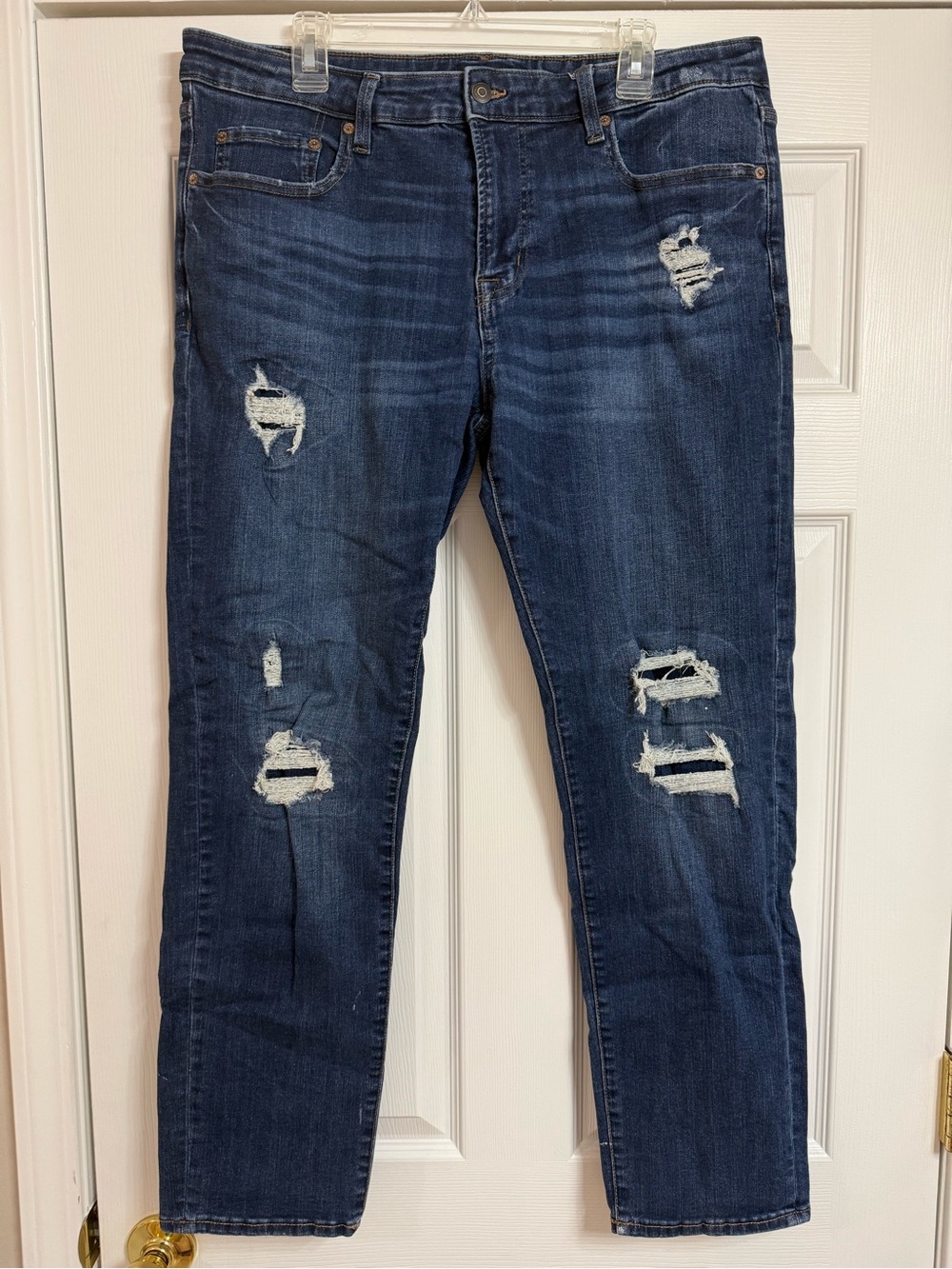 Aeropostale Men’s Slim Distressed Dark Blue Jeans